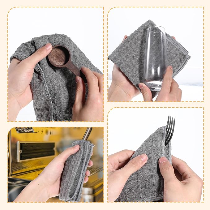 3 Pcs Professional Grade Microfiber Towel Waffle Microfiber Cleaning Cloth - Image 3