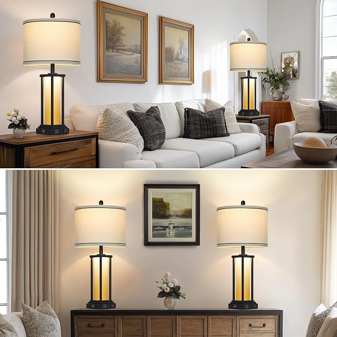 Cinkeda 27" Tall Vintage Table Lamp Set of 2 - Image 5