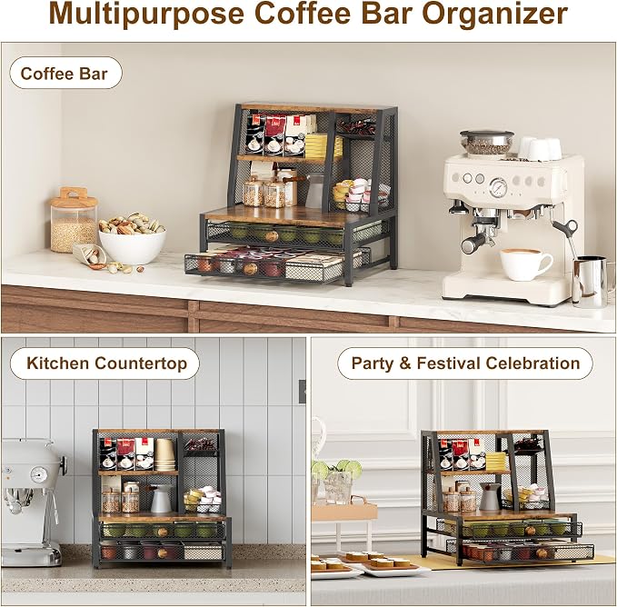 TQVAI Coffee Bar Organizer, Maximize Small Countertop Space, 70 Standard - Image 5