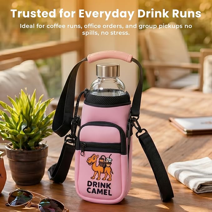 Water Bottle Carrier Bag, 25-32oz Bottle Pouch Holder, Adjustable Shoulder Hand - Image 6