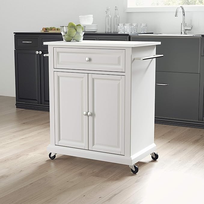 Crosley Furniture Compact Stone Top Small Rolling Cart - Image 4