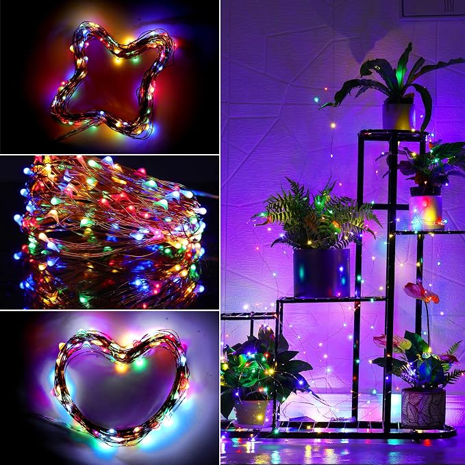 Ariceleo Led Fairy Lights Battery Operated, 2 Packs Mini Battery Powered Copper - Image 6