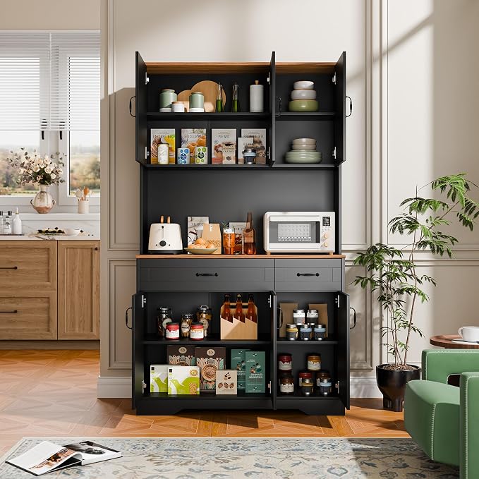 Cozy Castle 71" Tall Kitchen Hutch Cabinet - Image 6