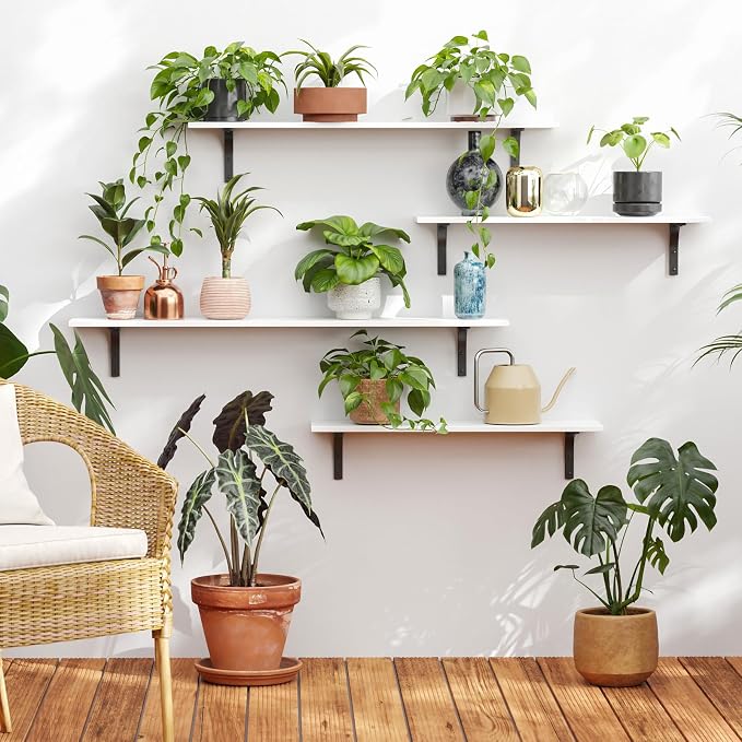 DINZI LVJ Long Wall Shelves, 47.3Inch Wall Mounted Shelves Set of 2, Extra - Image 4