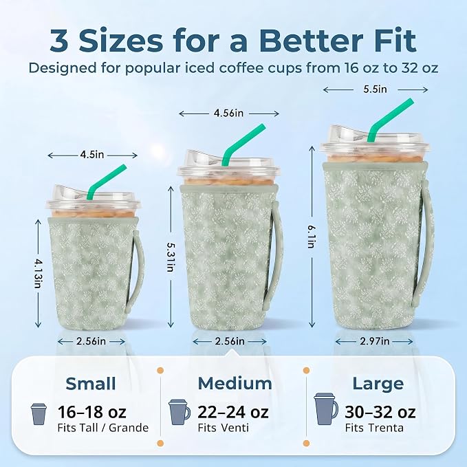 Artsocket 3 Pack Reusable Iced Coffee Sleeve - Image 2