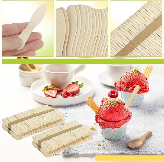 1500 Pcs Small Wooden Spoons, Mini Disposable Ice Cream Tasting Spoons - Image 4
