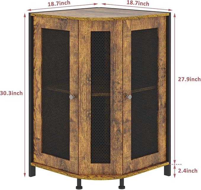 keomaisyto Coffee Bar Cabinet, 3-Tier Corner Coffee Cabinet - Image 2