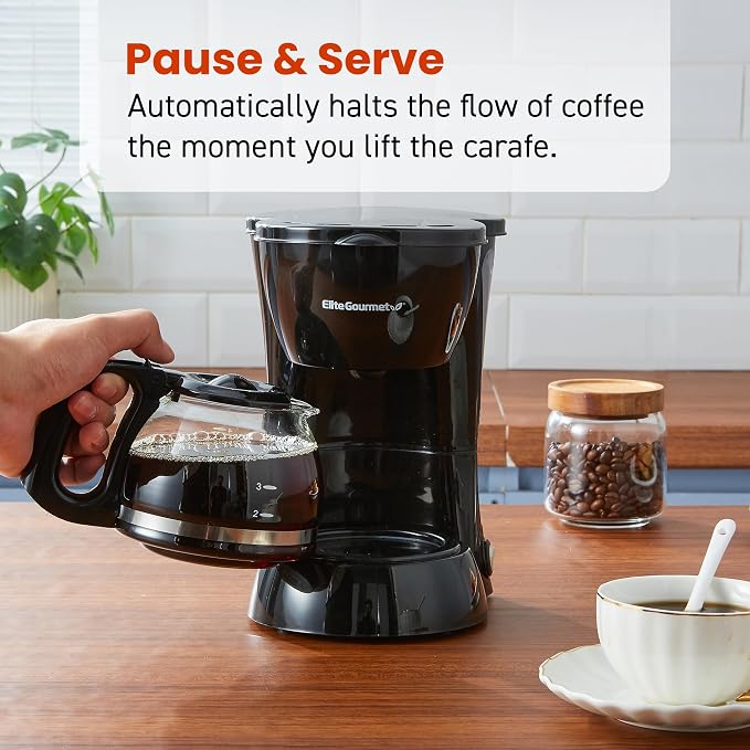 Elite Gourmet EHC4128 Automatic 4-Cup Brew & Drip Coffee Maker - Image 6