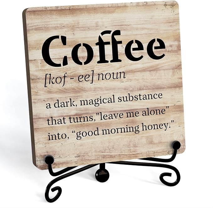 Coffee Bar Decor For Bar, Funny Cute Coffee Signs For Station Cafe Shop by JUSITAKEET