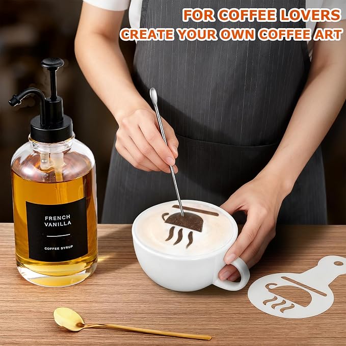 Coffee Syrup Dispenser for Bar, Glass Syrup Bottle - Image 3