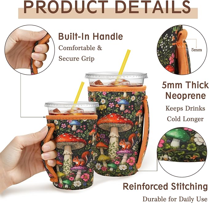 KJQJLY 3 Pack Reusable Iced Coffee Sleeves - Image 4
