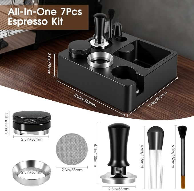 Reoszeank 58mm Espresso Accessories Kit, Espresso Knock Box and Tamping Station - Image 7