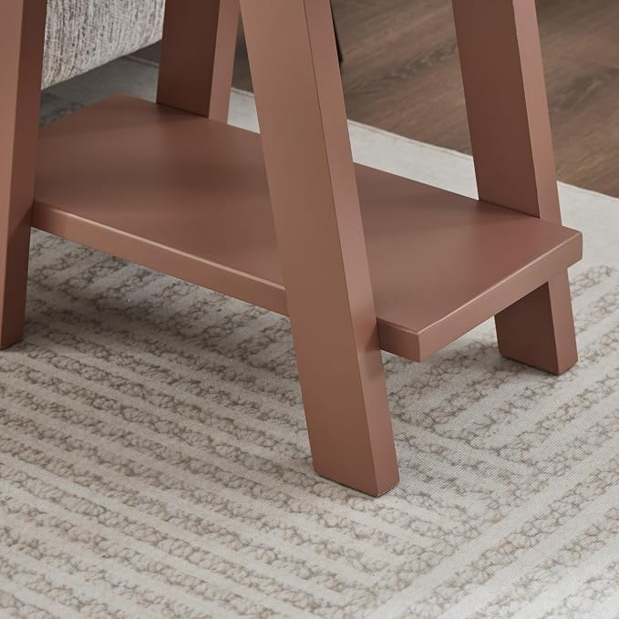 Contemporary Wood End Table in Red, 23.5 Inch Side Table - Image 5