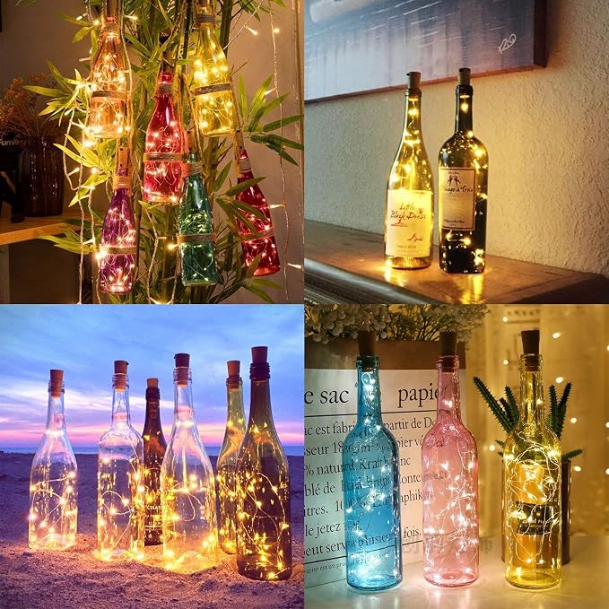 Aluan Wine Bottle Lights with Cork, 12 LED 10 Pack Fairy / String Lights - Image 7