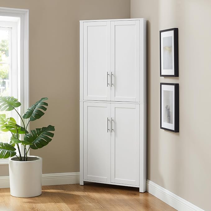 Crosley Furniture Savannah Traditional Corner Pantry Storage Cabinet - Image 10