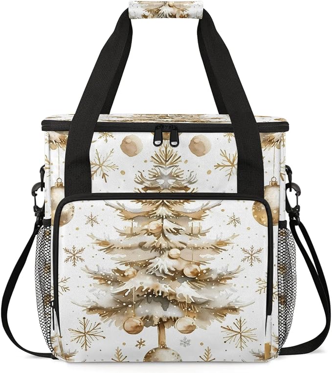 Gold Christmas Tree Coffee Maker Carring Bag, Large Insulated Storage Organizer by Home