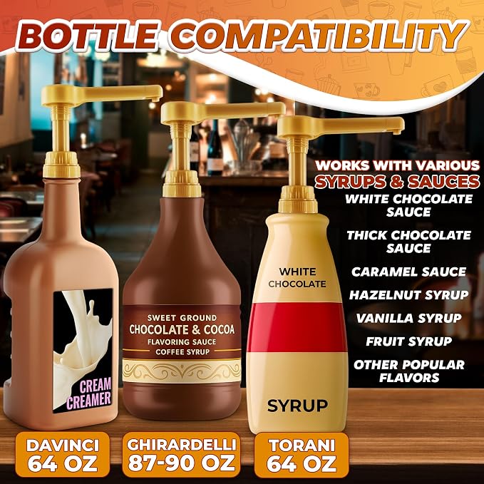 Pump for Coffee Syrup Bottle Set of 3 – Compatible - Image 5