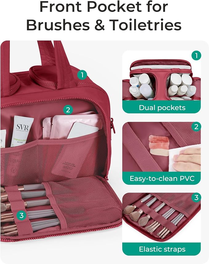 BAGSMART Travel Toiletry Bag, Puffy Toiletry Bag - Image 2