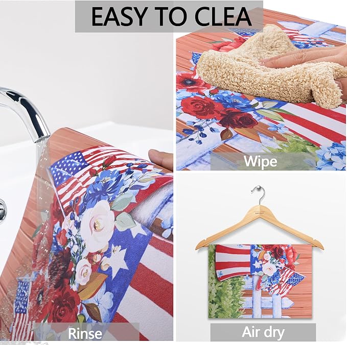 American Flag 4th of July Dish Drying Mat Absorbent Silicone Dry Pad - Image 6