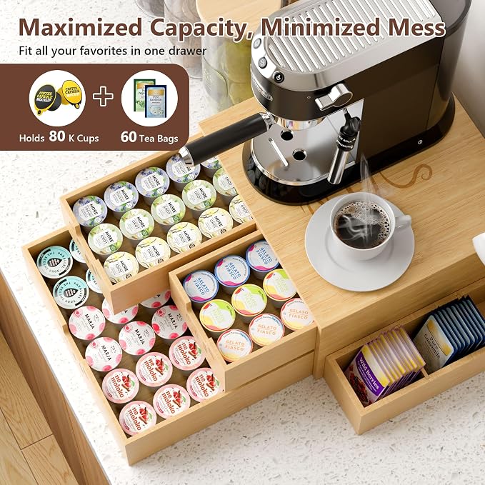 Coffee Pod Drawer, Wooden K Cup Holder - Image 5