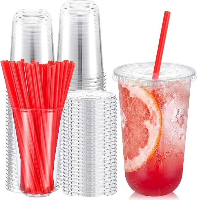 Ziliny 50 Sets Clear Plastic Cups by Ziliny