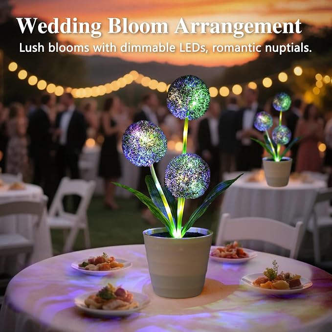 Artificial Purple Allium Flower Lamp, Color Changing LED Light - Image 5