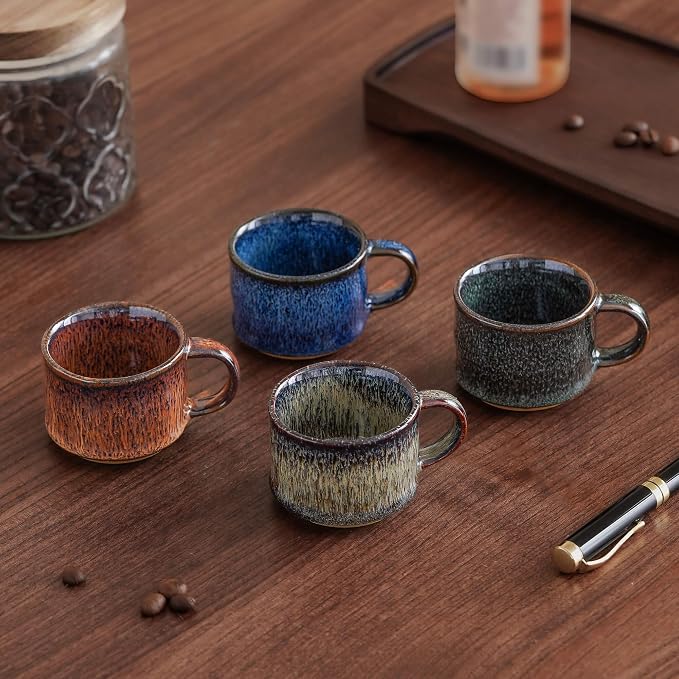 Espresso Cups Set of 2, Espresso Shot Cups, 2 ounce Ceramic Expresso Cups - Image 5
