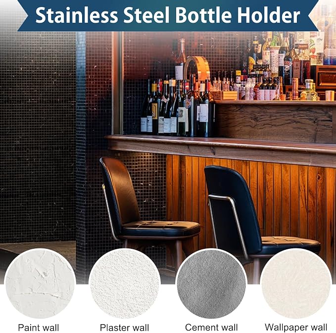 32" Stainless Steel Bottle Holder, Stainless Steel Liquor Bottle Holder Rack - Image 3