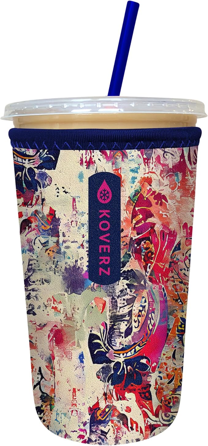 Iced Coffee Sleeve, Insulated Neoprene Cup Sleeve, Fits a 24 Oz. Coffee Cup by Koverz