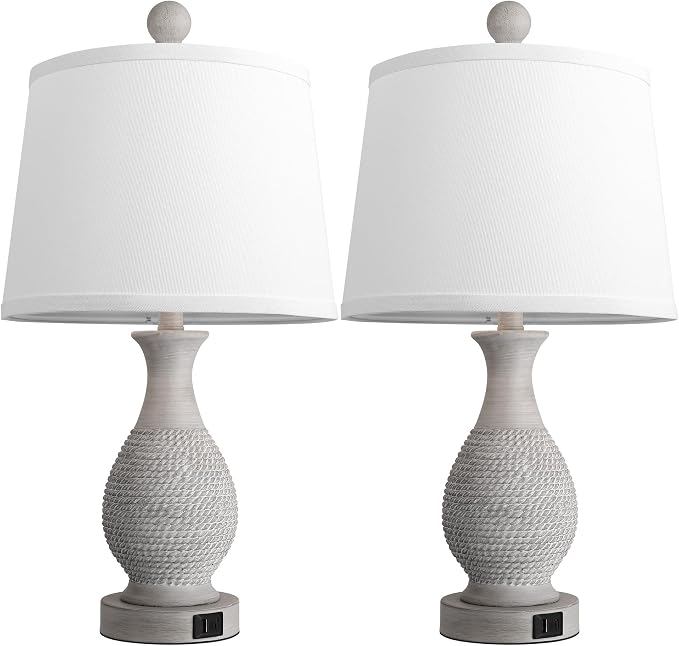 PARTPHONER Traditional Table Lamps Set of 2, Bedside Touch Lamp - Image 2
