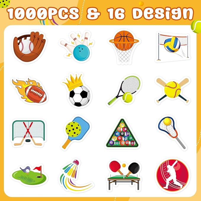 Haooryx Sports Ball Stickers Rolls - Image 2