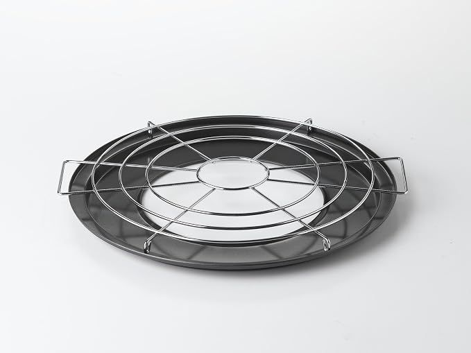Nifty Pizza and Pie Baking Rack – Built-In Drip Pan, Non-Stick Chrome Finish - Image 3