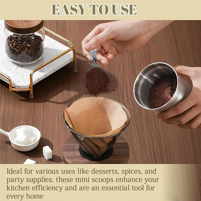 5 Pack Short Handle Scoops, Stainless Steel Mini Scoops Small Spoons, Versatile - Image 4