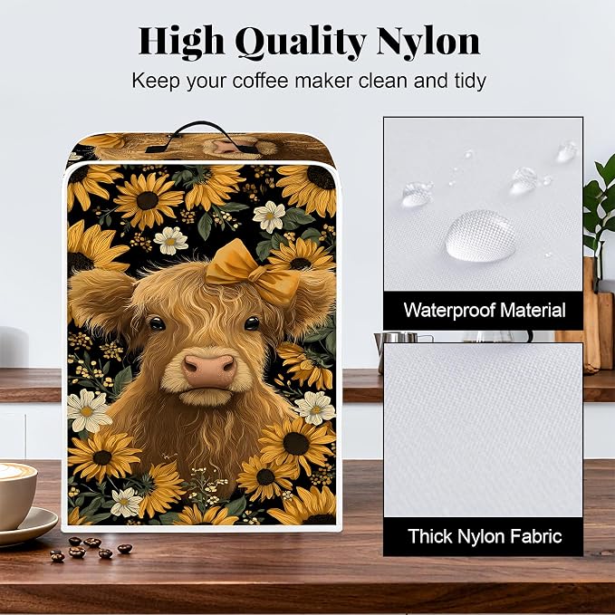 BVBOX Coffee Maker Cover, Durable Dustproof Lightweight Polyester Cotton Blend - Image 4