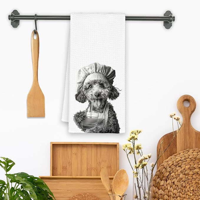 Dog Poodle Kitchen Towels, Funny Cute Hand Bathroom Towels Gifts - Image 2
