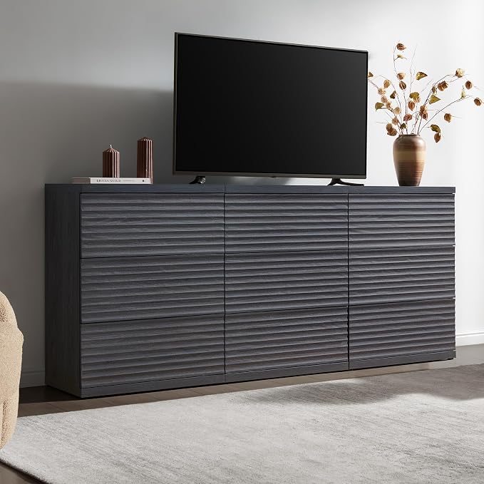 SICOTAS Buffet Cabinet with Storage, Modern Accent Sideboard Credenza with 3 - Image 2