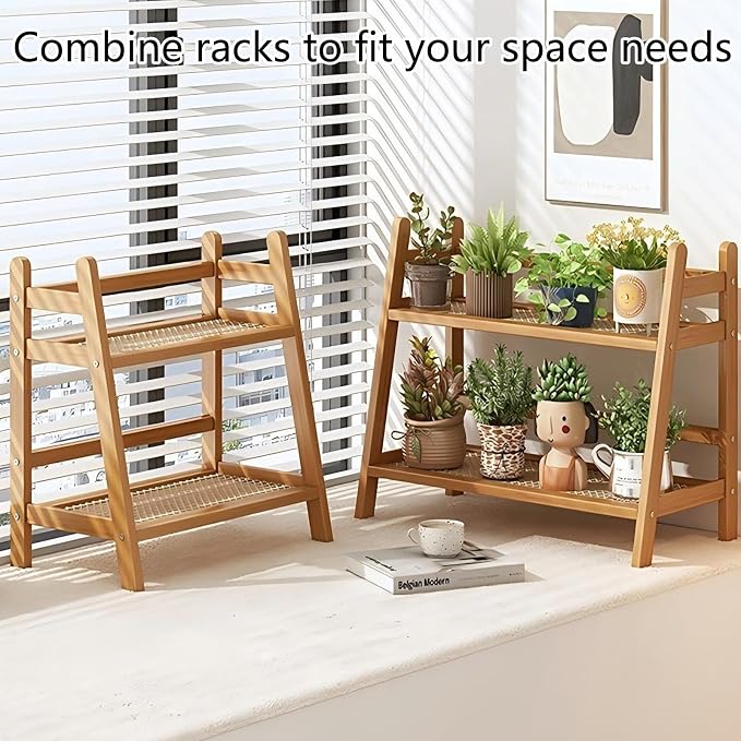 2 Tier Coffee Bar Station Organizer & Bamboo Mug Holder – Countertop Tea and - Image 3