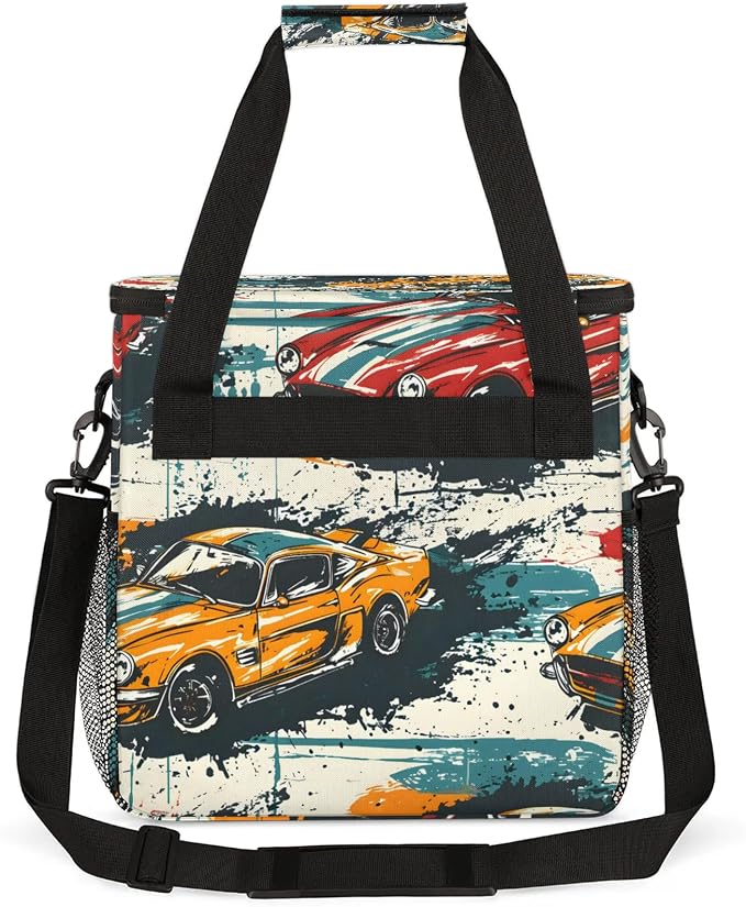 Funny Car Coffee Maker Carring Bag, Large Insulated Storage Organizer Case Tote - Image 5