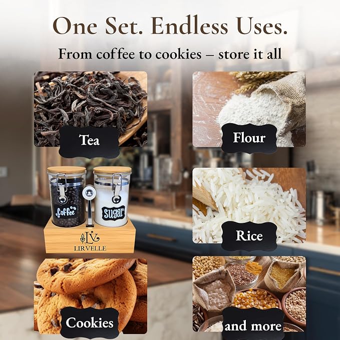 Airtight Coffee Canister with Scoop | Curated Glass Storage Set - Image 6