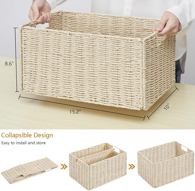 Vagusicc Wicker Storage Basket, Small Storage Baskets - Image 2