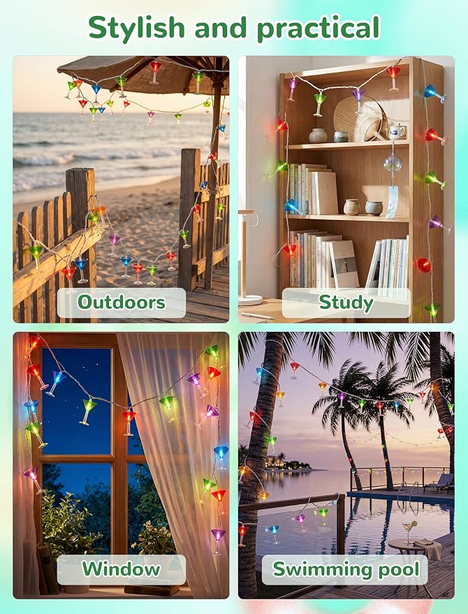 Margarita Glass String Lights, 8.5FT Summer Patio Light - Image 7