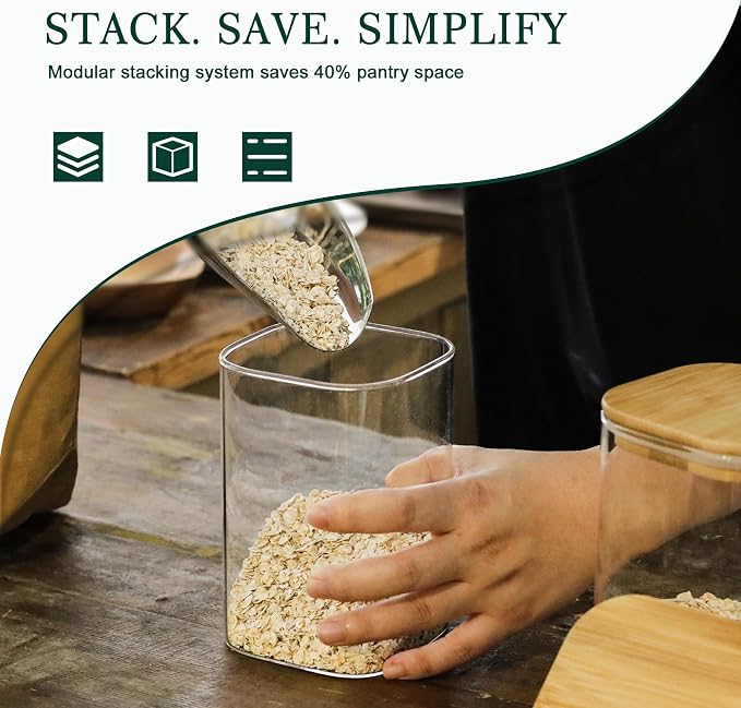 LIBWYS 4-Pack Glass Pantry Storage Containers - Image 4