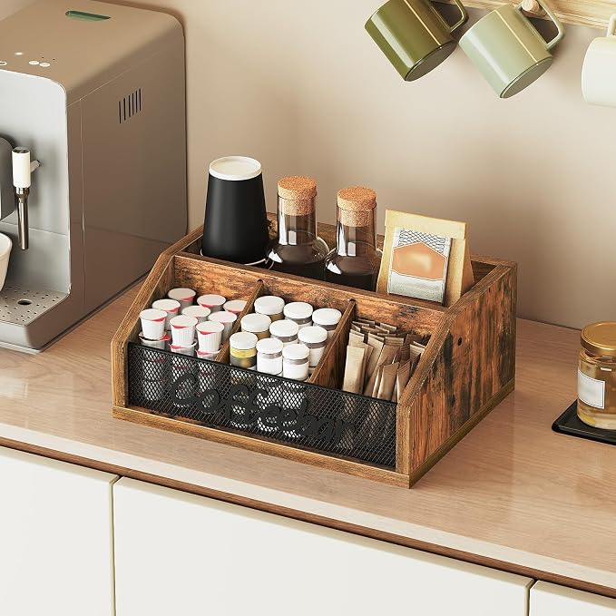 YATINEY Coffee Pod Organizer, Wooden Coffee Bar Organizer - Image 6