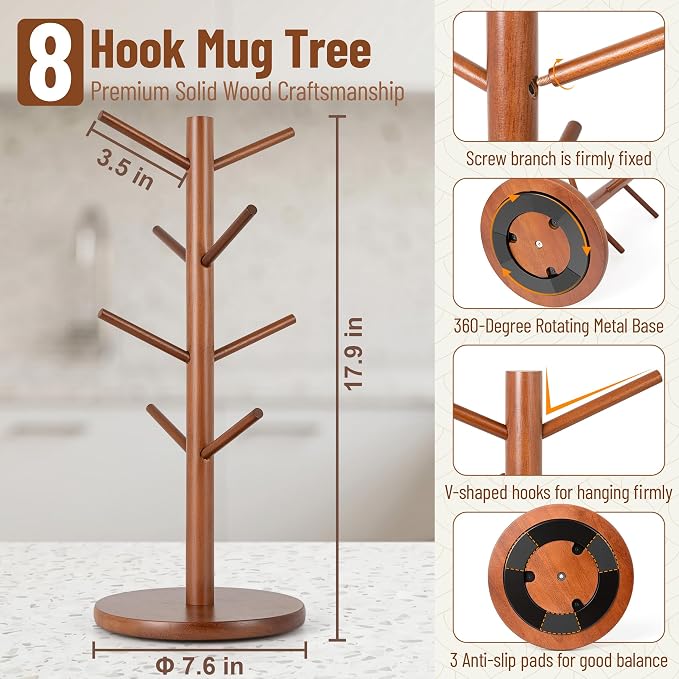 MyLifeUNIT Mug Holder Tree, 360° Rotated Coffee Cup Holder - Image 5