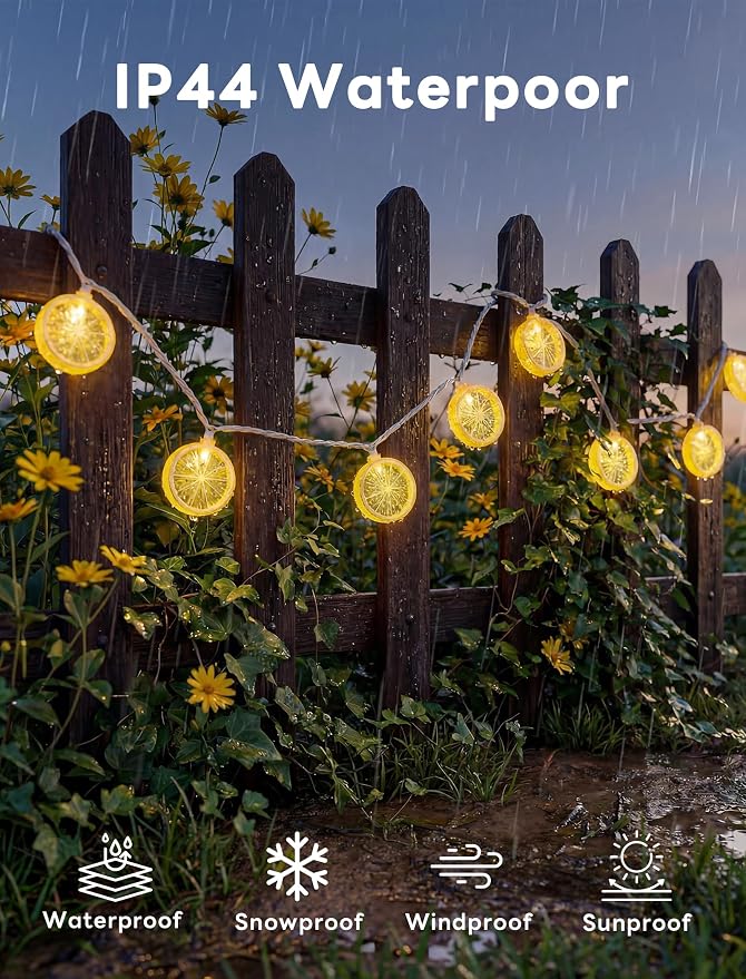 Lemon String Lights, 8.5Ft Summer Patio String Lights - Image 5