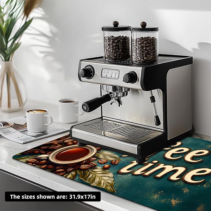 NYZE Coffee Mat Absorbent Non Slip Dish Drying Mat - Image 8