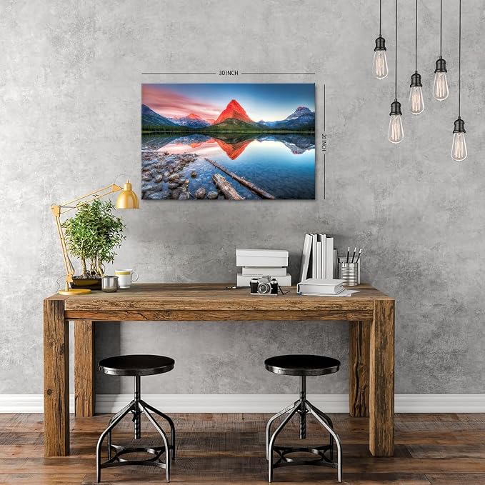 Glacier Mountain Canvas Wall Art USA Glacier National Park Mountains Landscape - Image 3