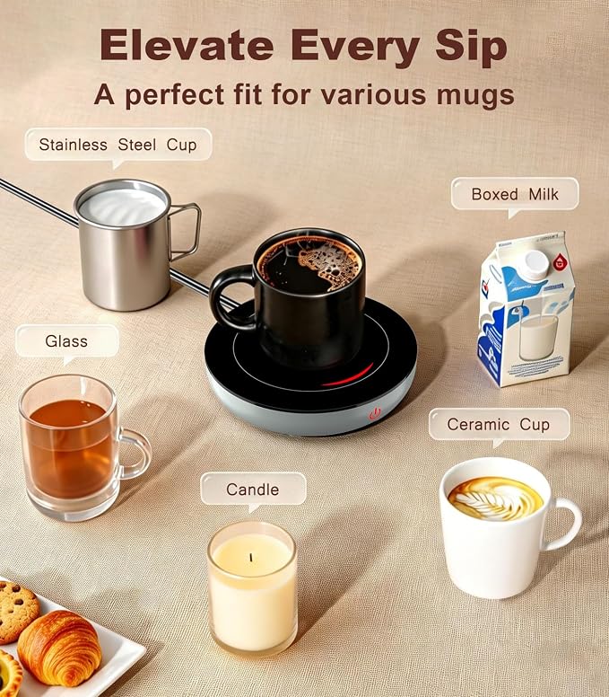 Kepwam Coffee Mug Warmer for Desk, 3-Temp Fast Heating Cup Warmer - Image 6