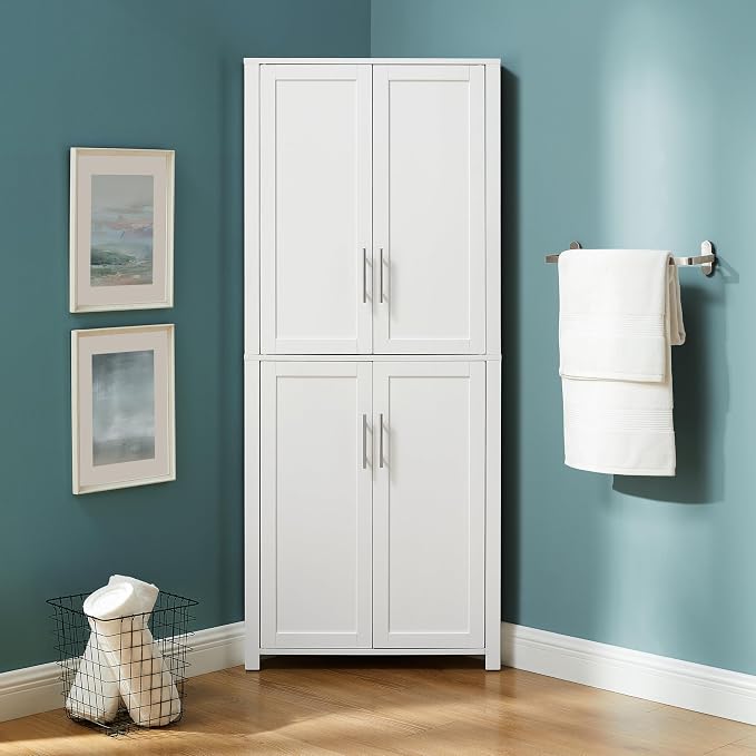 Crosley Furniture Savannah Traditional Corner Pantry Storage Cabinet - Image 2