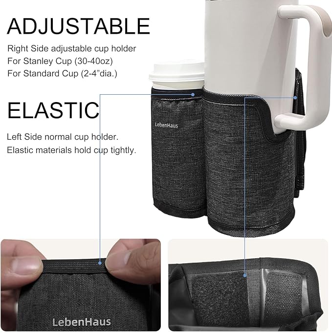 2 in 1 Luggage Cup Holder for Suitcase|Airplane Tray Table Carry on Hands Free - Image 4